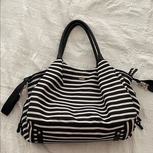 Kate Spade Black and White Striped Diaper Bag